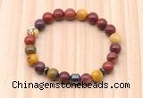 CGB8875 8mm, 10mm mookaite, drum & rondelle hematite beaded bracelets