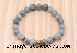 CGB8879 8mm, 10mm labradorite, drum & rondelle hematite beaded bracelets