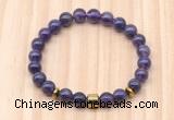 CGB8884 8mm, 10mm amethyst, drum & rondelle hematite beaded bracelets