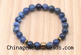 CGB8885 8mm, 10mm sodalite, drum & rondelle hematite beaded bracelets