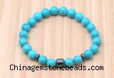 CGB8886 8mm, 10mm turquoise, drum & rondelle hematite beaded bracelets