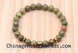 CGB8887 8mm, 10mm unakite, drum & rondelle hematite beaded bracelets