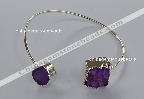 CGB889 12mm - 14*15mm freeform druzy agate gemstone bangles