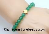 CGB8892 8mm, 10mm green agate & cross hematite power beads bracelets