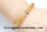 CGB8895 8mm, 10mm yellow aventurine & cross hematite power beads bracelets