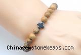 CGB8900 8mm, 10mm picture jasper & cross hematite power beads bracelets