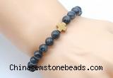 CGB8910 8mm, 10mm black labradorite & cross hematite power beads bracelets