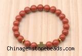 CGB8927 8mm, 10mm red jasper, cross & rondelle hematite beaded bracelets