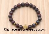 CGB8928 8mm, 10mm brecciated jasper, cross & rondelle hematite beaded bracelets