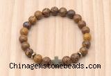 CGB8929 8mm, 10mm elephant skin jasper, cross & rondelle hematite beaded bracelets