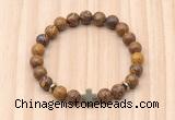 CGB8929 8mm, 10mm elephant skin jasper, cross & rondelle hematite beaded bracelets