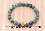 CGB8937 8mm, 10mm African turquoise, cross & rondelle hematite beaded bracelets