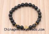 CGB8941 8mm, 10mm golden obsidian, cross & rondelle hematite beaded bracelets