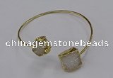 CGB895 12mm - 14*15mm freeform druzy agate gemstone bangles