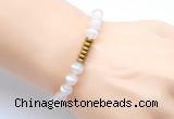 CGB8950 8mm, 10mm tibetan agate & rondelle hematite beaded bracelets