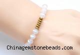 CGB8950 8mm, 10mm tibetan agate & rondelle hematite beaded bracelets