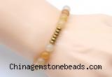 CGB8955 8mm, 10mm yellow aventurine & rondelle hematite beaded bracelets