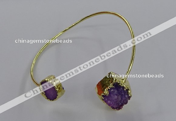 CGB896 12mm - 14*15mm freeform druzy agate gemstone bangles