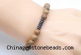 CGB8960 8mm, 10mm picture jasper & rondelle hematite beaded bracelets