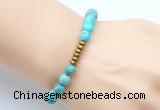 CGB8962 8mm, 10mm blue sea sediment jasper & rondelle hematite beaded bracelets