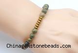 CGB8977 8mm, 10mm unakite & rondelle hematite beaded bracelets