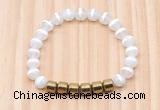 CGB8980 8mm, 10mm tibetan agate & drum hematite beaded bracelets