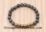 CGB8991 8mm, 10mm dragon blood jasper & drum hematite beaded bracelets