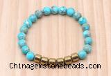 CGB8992 8mm, 10mm blue sea sediment jasper & drum hematite beaded bracelets