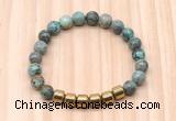 CGB8997 8mm, 10mm African turquoise & drum hematite beaded bracelets