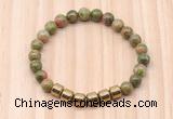 CGB9007 8mm, 10mm unakite & drum hematite beaded bracelets