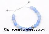 CGB9021 8mm, 10mm blue agate & drum hematite adjustable bracelets