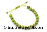 CGB9033 8mm, 10mm green sea sediment jasper & drum hematite adjustable bracelets