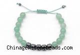 CGB9063 8mm, 10mm green aventurine & drum hematite adjustable bracelets