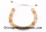 CGB9065 8mm, 10mm yellow aventurine & drum hematite adjustable bracelets