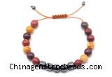 CGB9075 8mm, 10mm mookaite & drum hematite adjustable bracelets