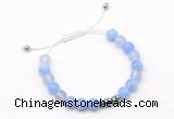 CGB9101 8mm, 10mm blue agate & rondelle hematite adjustable bracelets