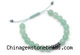 CGB9103 8mm, 10mm green aventurine & rondelle hematite adjustable bracelets