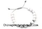 CGB9130 8mm, 10mm white howlite & rondelle hematite adjustable bracelets