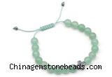 CGB9143 8mm, 10mm green aventurine & cross hematite adjustable bracelets