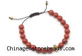 CGB9147 8mm, 10mm red jasper & cross hematite adjustable bracelets
