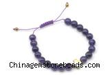 CGB9164 8mm, 10mm amethyst & cross hematite adjustable bracelets