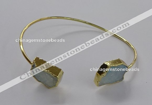 CGB918 13*18mm - 15*20mm freeform druzy agate gemstone bangles