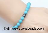 CGB9237 8mm, 10mm blue howlite & drum hematite power beads bracelets