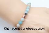 CGB9238 8mm, 10mm amazonite & drum hematite power beads bracelets