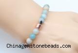 CGB9238 8mm, 10mm amazonite & drum hematite power beads bracelets