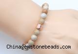 CGB9239 8mm, 10mm fossil coral & drum hematite power beads bracelets