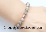 CGB9240 8mm, 10mm feldspar & drum hematite power beads bracelets