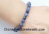 CGB9241 8mm, 10mm blue spot stone & drum hematite power beads bracelets