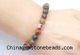 CGB9248 8mm, 10mm picasso jasper & drum hematite power beads bracelets