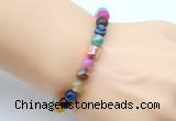 CGB9258 8mm, 10mm colorful banded agate & drum hematite power beads bracelets